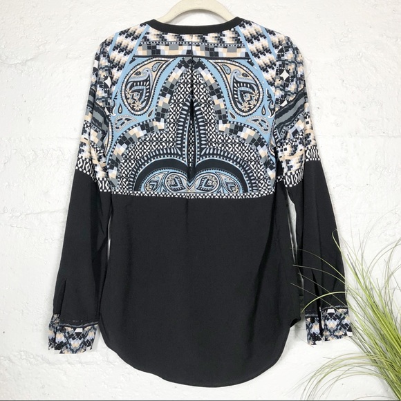 Hale Bob Exotic Line Black Blouse - Picture 2 of 8